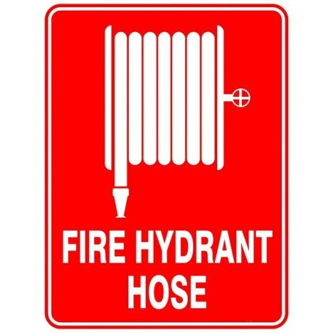 Fire hydrant hose signs